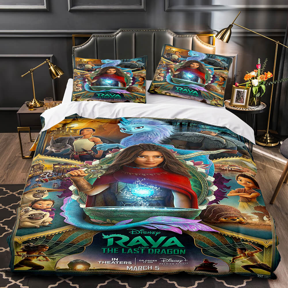 Raya and The Last Dragon Bedding Cosplay Quilt Duvet Covers Decoration Bed (Online Order Only)