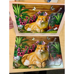 Red Cat in the Garden 13 Piece Tray Jigsaw Puzzle Quokka (ONLINE ORDER ONLY)