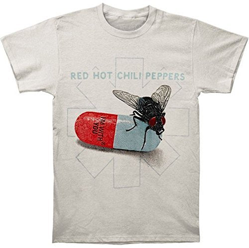 Red Hot Chili Peppers - Men'S Red Hot Chili Peppers Fly Prints T-Shirt, Grey, X-Large [T-Shirt] (ONLINE ORDER ONLY)