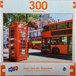 Red Phone Booth Bucket List 300 Piece Jigsaw Puzzle Sure Lox (ONLINE ORDER ONLY)