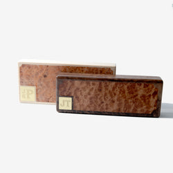 Cigar Travel Case - Redwood Burl Inlay - Personalized Brass Engraving - Spanish Cedar Lining (ONLINE ORDER ONLY)