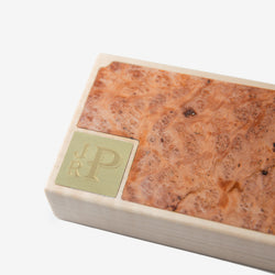 Cigar Travel Case - Redwood Burl Inlay - Personalized Brass Engraving - Spanish Cedar Lining (ONLINE ORDER ONLY)