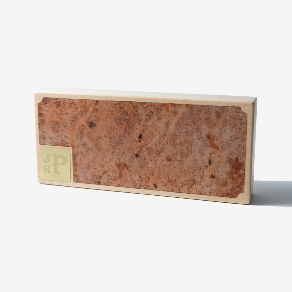 Cigar Travel Case - Redwood Burl Inlay - Personalized Brass Engraving - Spanish Cedar Lining (ONLINE ORDER ONLY)