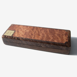 Cigar Travel Case - Redwood Burl Inlay - Personalized Brass Engraving - Spanish Cedar Lining (ONLINE ORDER ONLY)