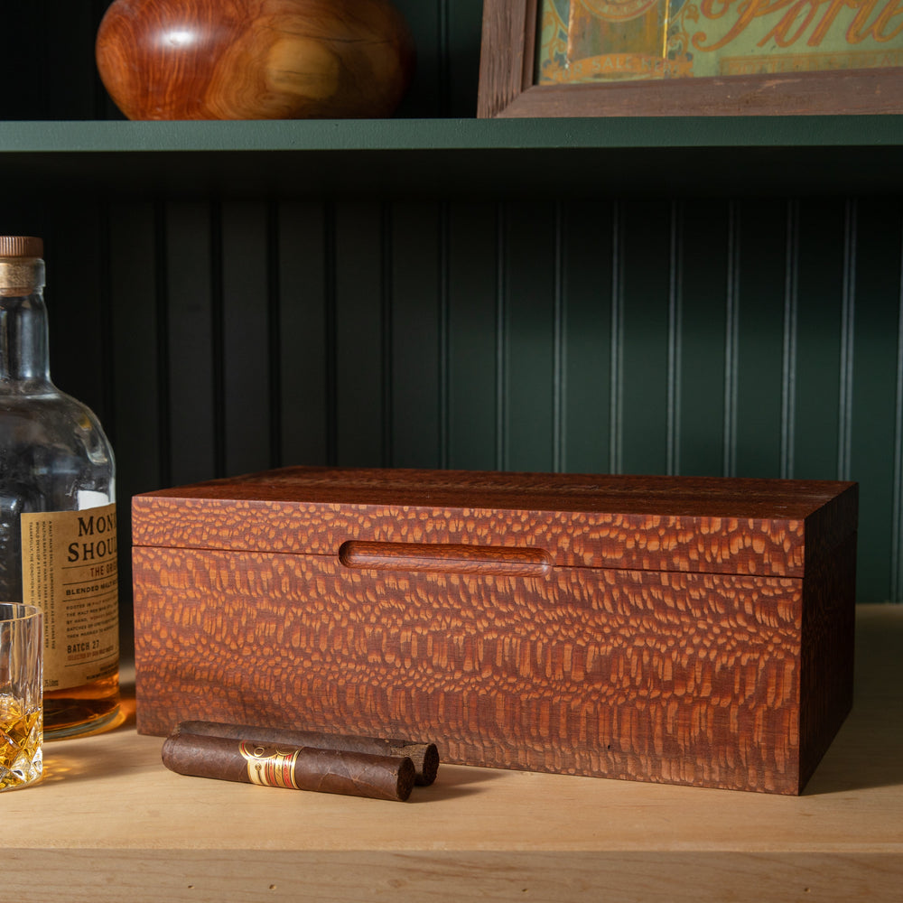 Cigar Humidor - Lacewood with Spanish Cedar Lining - 80 Capacity (ONLINE ORDER ONLY)