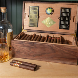 Cigar Humidor - Black Walnut with Spanish Cedar Lining - 80 Capacity (ONLINE ORDER ONLY)