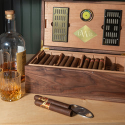 Cigar Humidor - Black Walnut with Spanish Cedar Lining - 80 Capacity (ONLINE ORDER ONLY)
