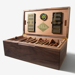 Cigar Humidor - Black Walnut with Spanish Cedar Lining - 80 Capacity (ONLINE ORDER ONLY)
