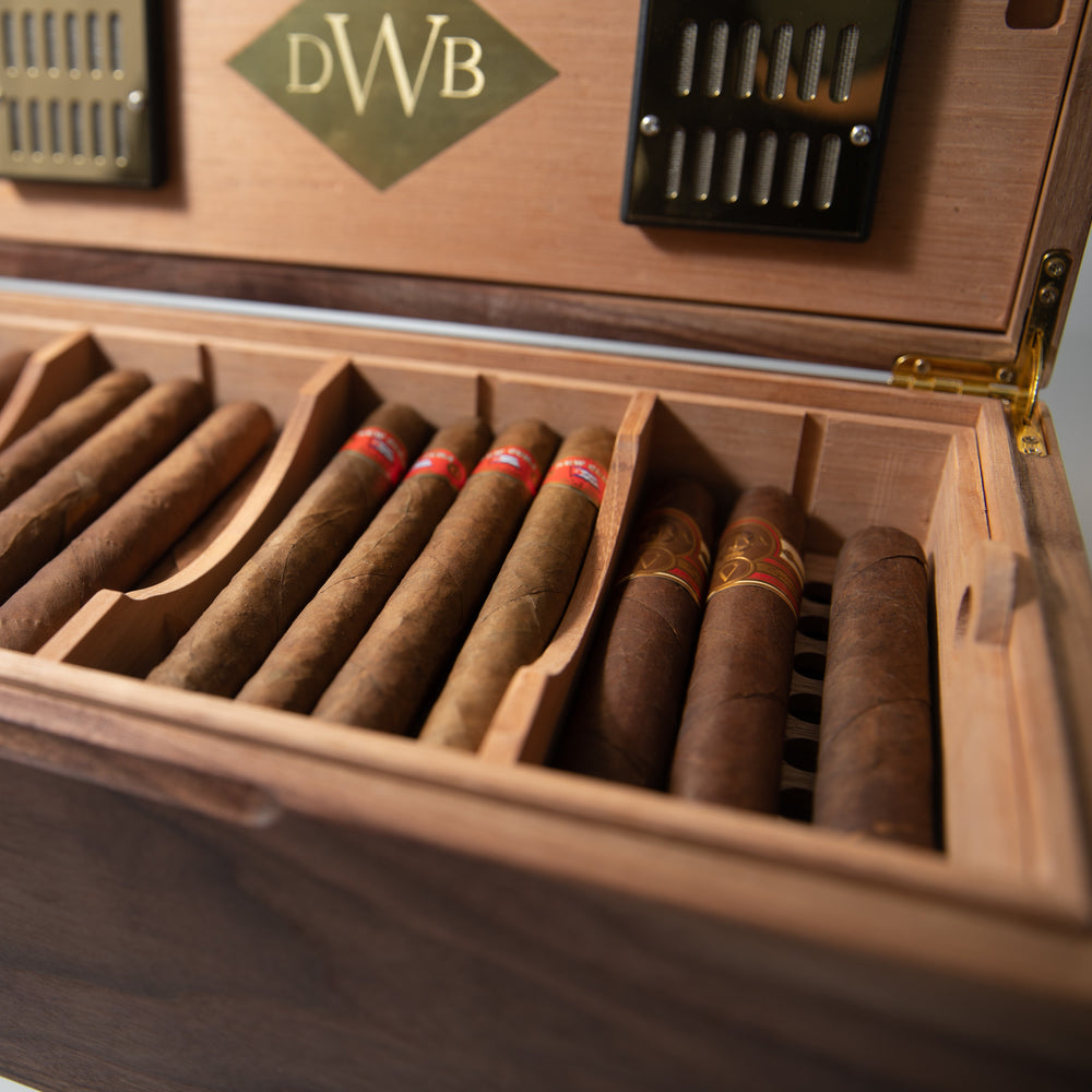 Cigar Humidor - Black Walnut with Spanish Cedar Lining - 80 Capacity (ONLINE ORDER ONLY)