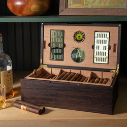 Cigar Humidor - Wenge with Spanish Cedar Lining - 80 Capacity (ONLINE ORDER ONLY)