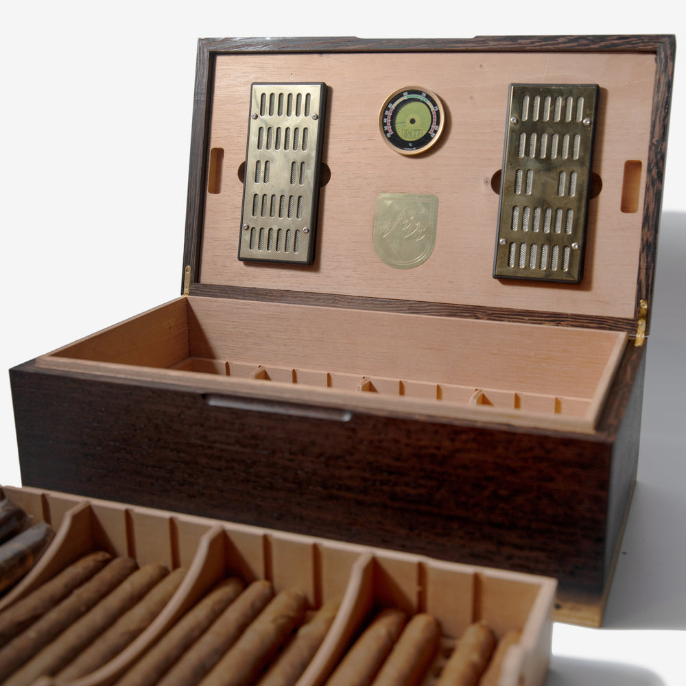 Cigar Humidor - Wenge with Spanish Cedar Lining - 80 Capacity (ONLINE ORDER ONLY)