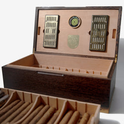 Cigar Humidor - Wenge with Spanish Cedar Lining - 80 Capacity (ONLINE ORDER ONLY)