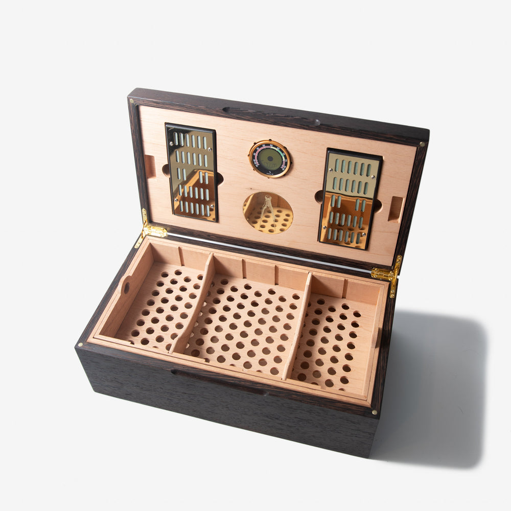 Cigar Humidor - Wenge with Spanish Cedar Lining - 80 Capacity (ONLINE ORDER ONLY)