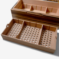 Cigar Humidor - Zebrawood with Spanish Cedar Lining - 80 Capacity (ONLINE ORDER ONLY)