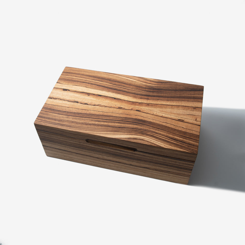 Cigar Humidor - Zebrawood with Spanish Cedar Lining - 80 Capacity (ONLINE ORDER ONLY)