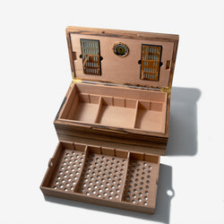 Cigar Humidor - Zebrawood with Spanish Cedar Lining - 80 Capacity (ONLINE ORDER ONLY)