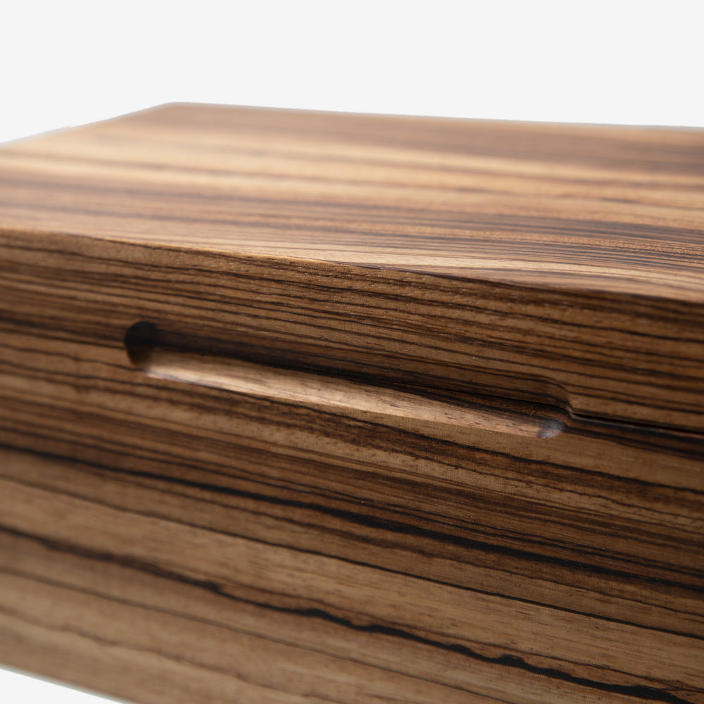 Cigar Humidor - Zebrawood with Spanish Cedar Lining - 80 Capacity (ONLINE ORDER ONLY)
