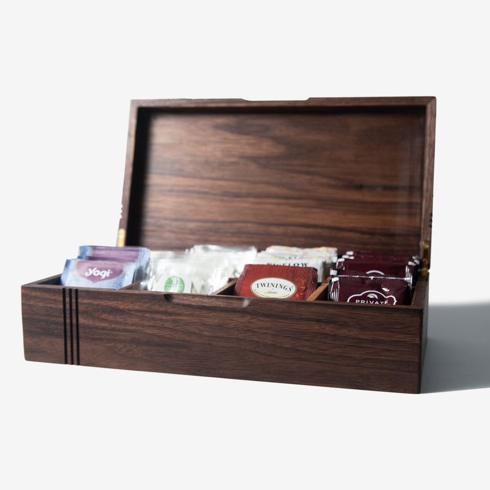 Tea Chest - Black Walnut - 8 Compartments (ONLINE ORDER ONLY)