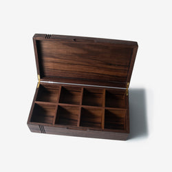 Tea Chest - Black Walnut - 8 Compartments (ONLINE ORDER ONLY)