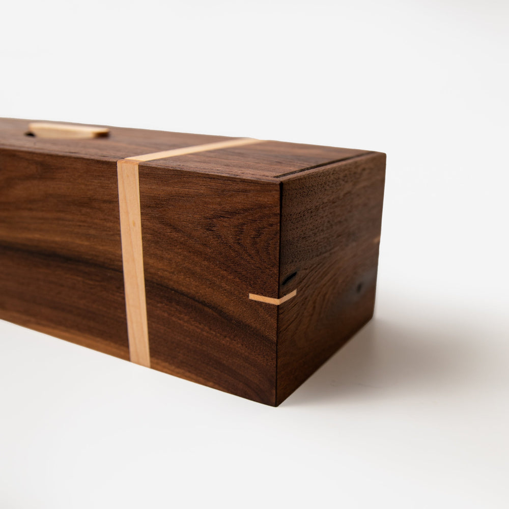 Tea Box - Black Walnut and Maple - 5 Compartments (ONLINE ORDER ONLY)