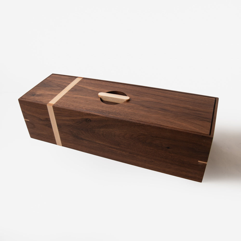 Tea Box - Black Walnut and Maple - 5 Compartments (ONLINE ORDER ONLY)