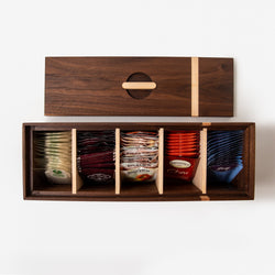 Tea Box - Black Walnut and Maple - 5 Compartments (ONLINE ORDER ONLY)
