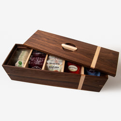 Tea Box - Black Walnut and Maple - 5 Compartments (ONLINE ORDER ONLY)
