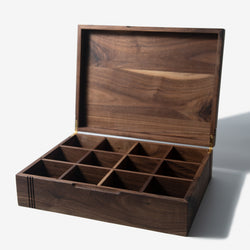 Tea Chest - Black Walnut - 12 Compartments (ONLINE ORDER ONLY)
