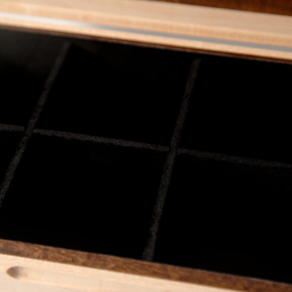 Watch Box - Curly Maple and Sapele Mahogany - 8 Watch Compartments (ONLINE ORDER ONLY)