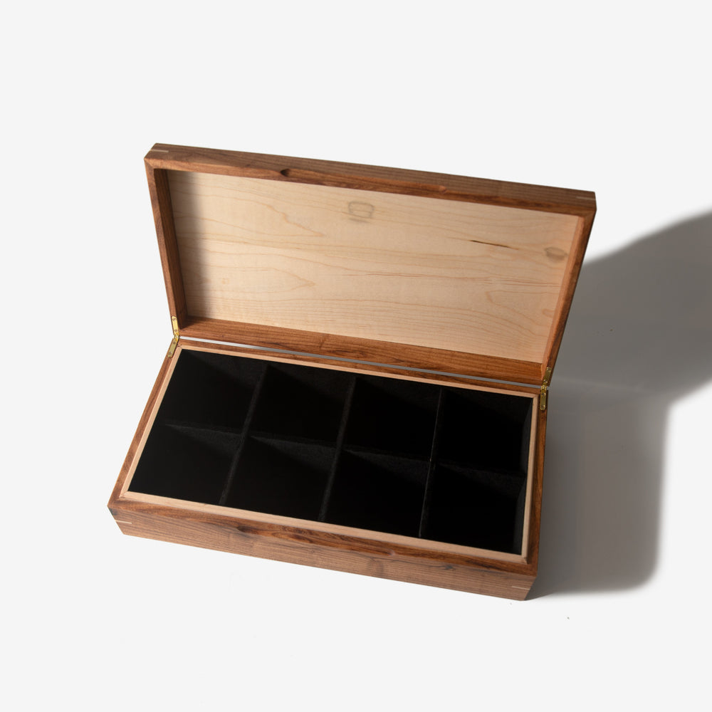 Watch Box - Desert Mesquite and Curly Maple - 8 Watch Compartments (ONLINE ORDER ONLY)