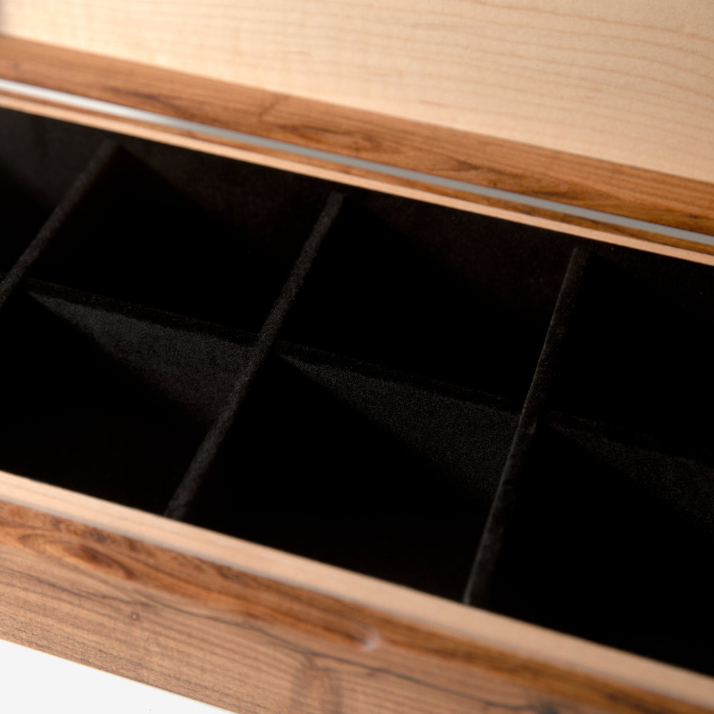 Watch Box - Desert Mesquite and Curly Maple - 8 Watch Compartments (ONLINE ORDER ONLY)