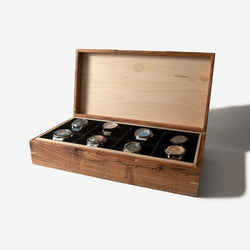 Watch Box - Desert Mesquite and Curly Maple - 8 Watch Compartments (ONLINE ORDER ONLY)