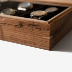 Watch Box - Desert Mesquite and Curly Maple - 8 Watch Compartments (ONLINE ORDER ONLY)