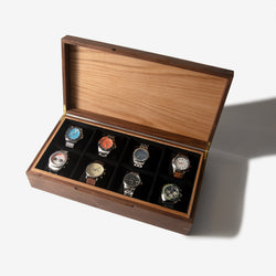 Watch Box - Black Walnut and Oak - 8 Compartments (ONLINE ORDER ONLY)