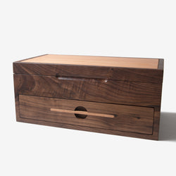 Watch Box with Drawer - Black Walnut and Oak - 12 to 16 Watch Compartments (ONLINE ORDER ONLY)