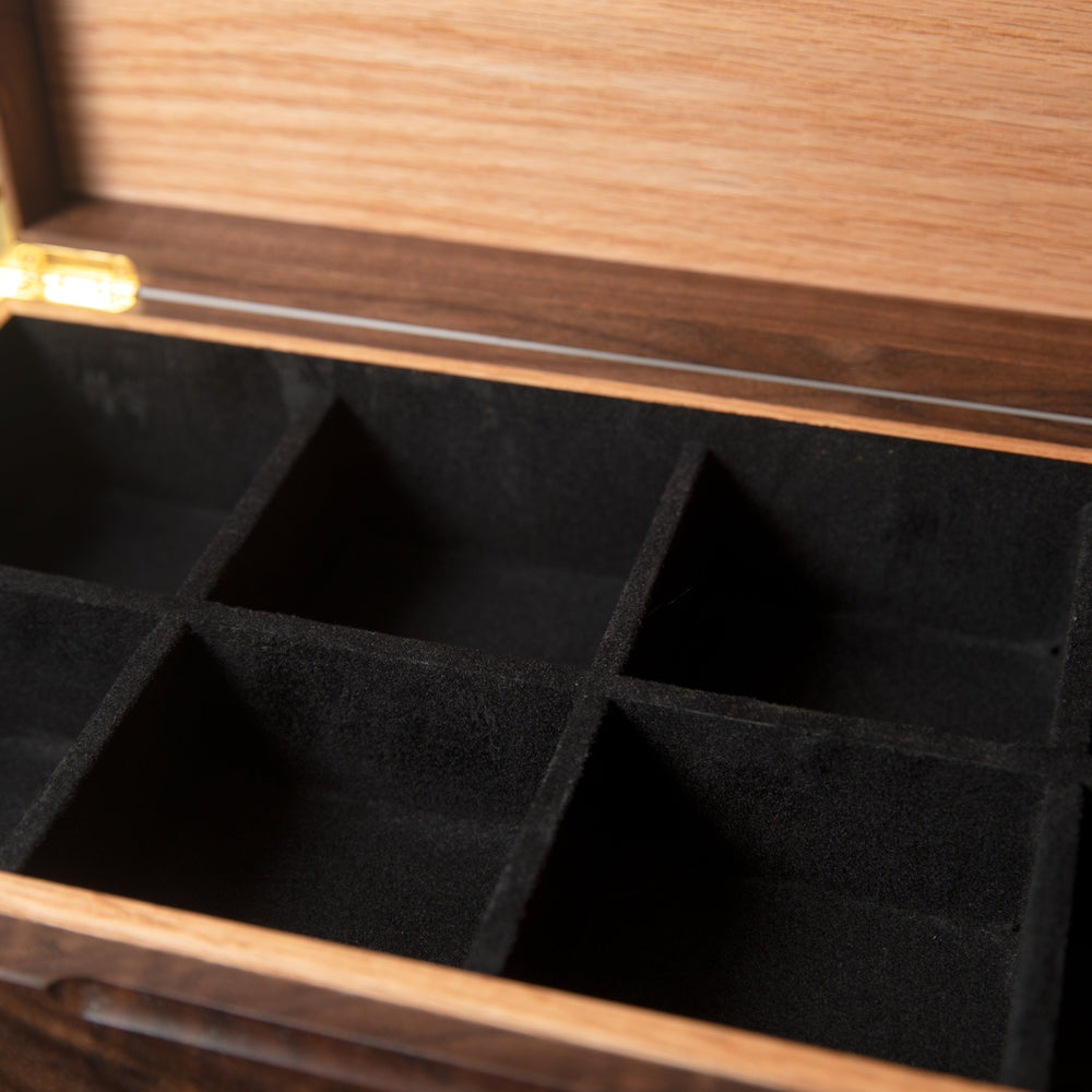 Watch Box with Drawer - Black Walnut and Oak - 12 to 16 Watch Compartments (ONLINE ORDER ONLY)