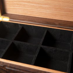Watch Box with Drawer - Black Walnut and Oak - 12 to 16 Watch Compartments (ONLINE ORDER ONLY)