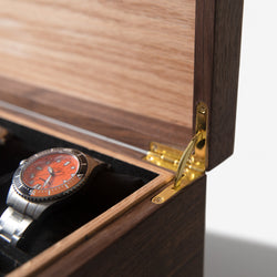 Watch Box with Drawer - Black Walnut and Oak - 12 to 16 Watch Compartments (ONLINE ORDER ONLY)