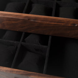 Watch Box with Drawer - Solid Black Walnut - 12 to 16 Watch Compartments (ONLINE ORDER ONLY)