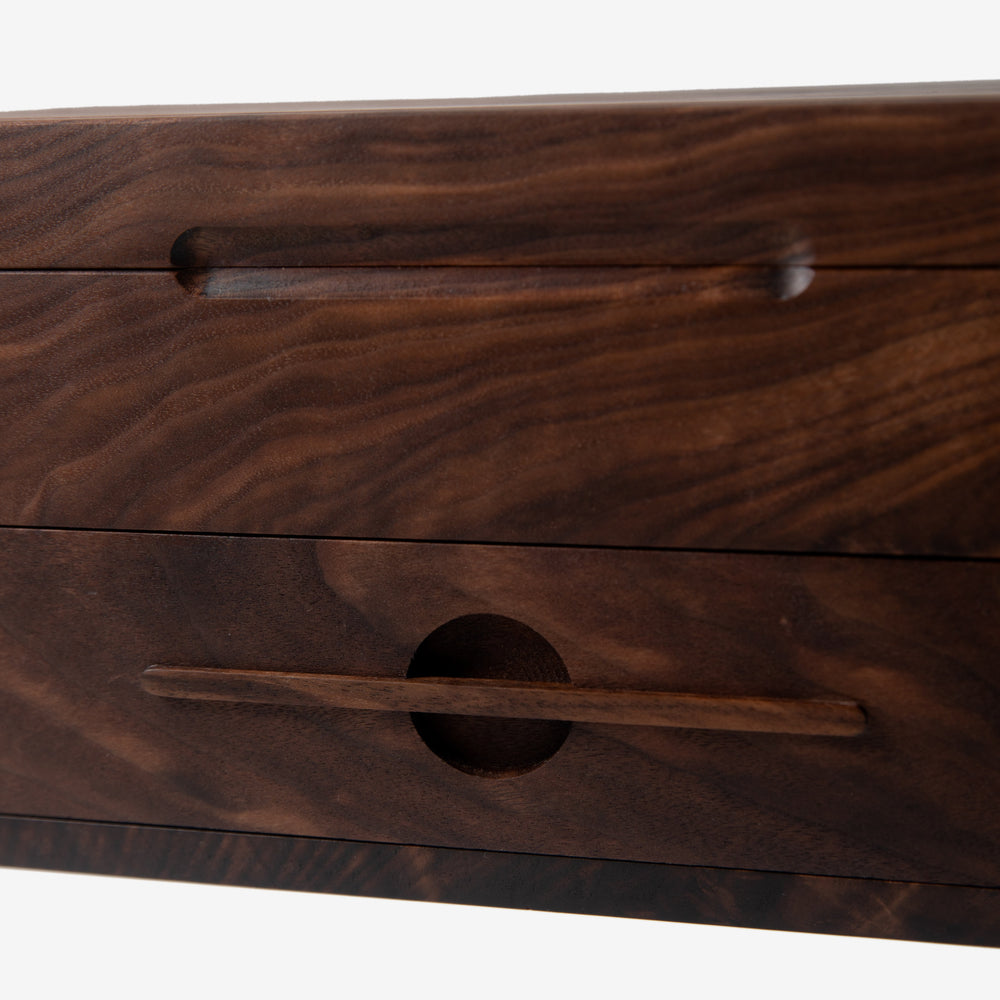 Watch Box with Drawer - Solid Black Walnut - 12 to 16 Watch Compartments (ONLINE ORDER ONLY)