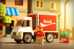Custom Brick Soda Delivery Truck with Minifigure made using LEGO parts (Online Order Only)