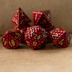PRE-ORDER || Red Dragon's Egg Metal Dice Set