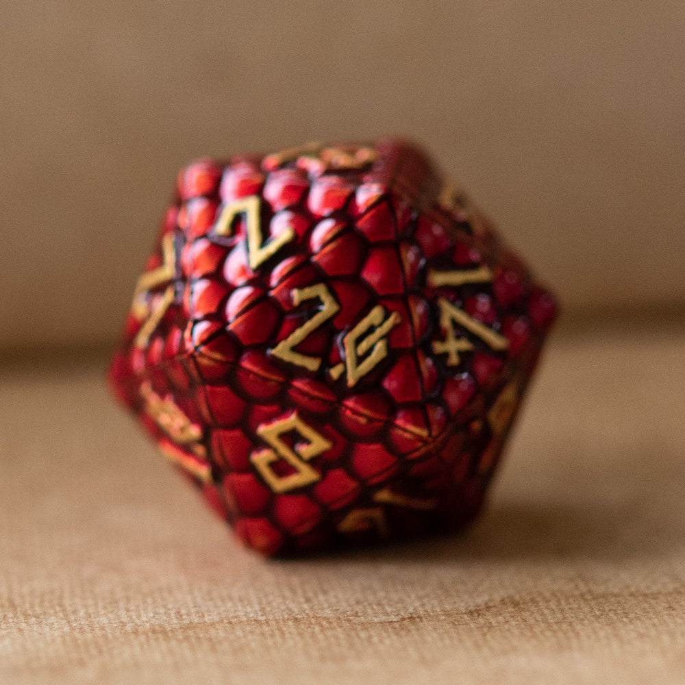 PRE-ORDER || Red Dragon's Egg Metal Dice Set