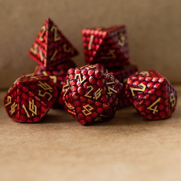 PRE-ORDER || Red Dragon's Egg Metal Dice Set