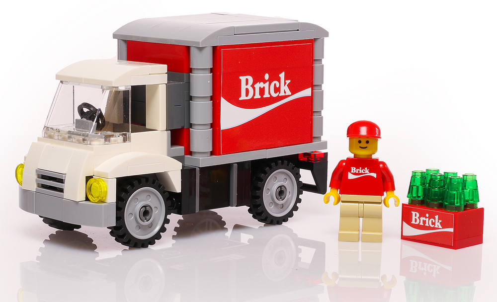 Custom Brick Soda Delivery Truck with Minifigure made using LEGO parts (Online Order Only)