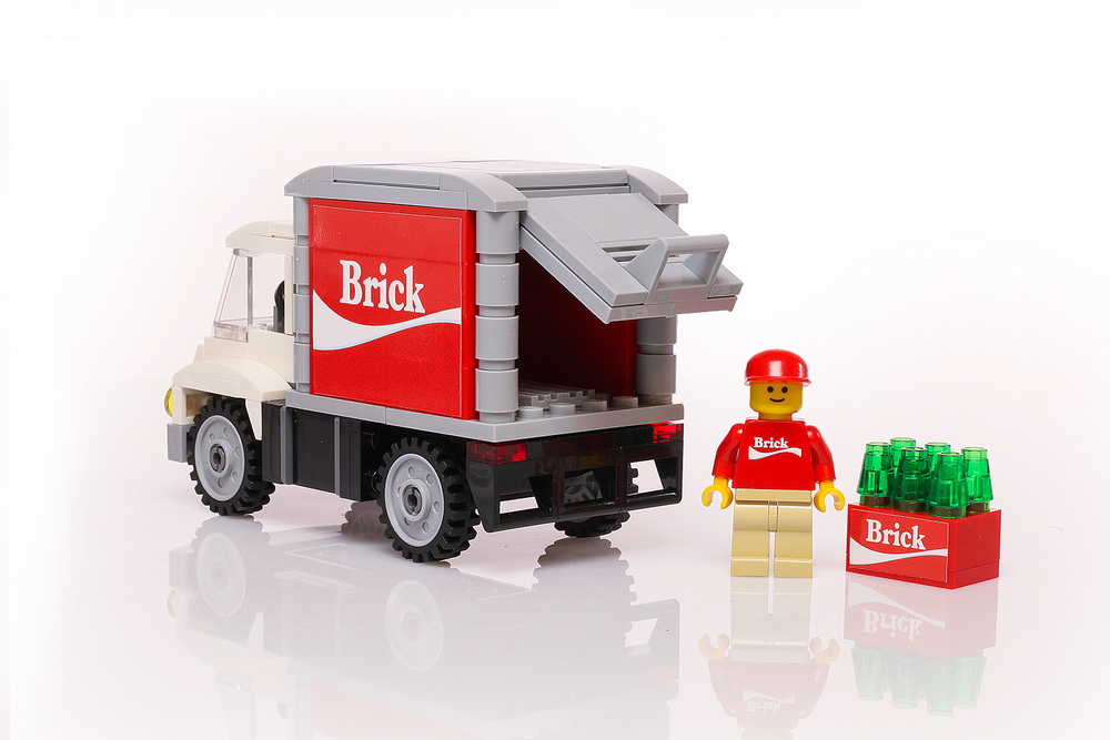 Custom Brick Soda Delivery Truck with Minifigure made using LEGO parts (Online Order Only)