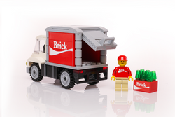 Custom Brick Soda Delivery Truck with Minifigure made using LEGO parts (Online Order Only)