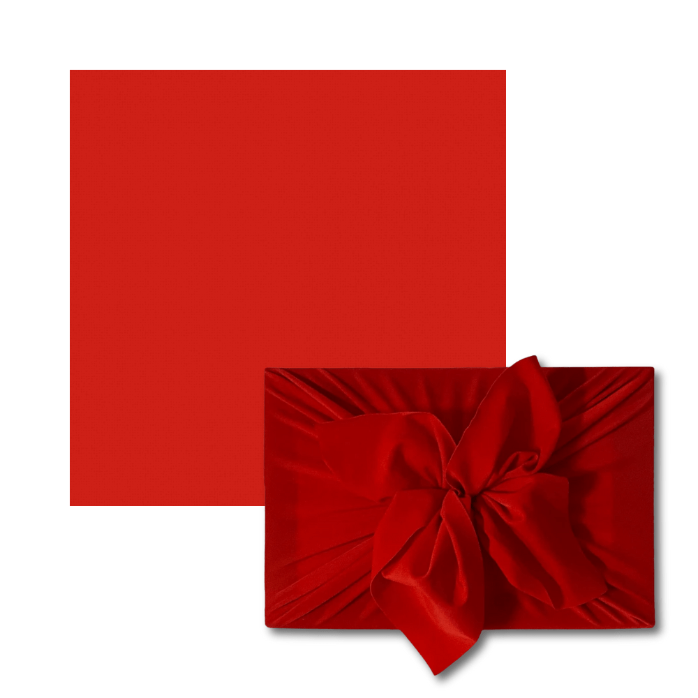 Set of 3 (S, L, XL) Reusable Cloth Furoshiki Gift Wrap | Christmas Trees & Bright Red (ONLINE ORDER ONLY)