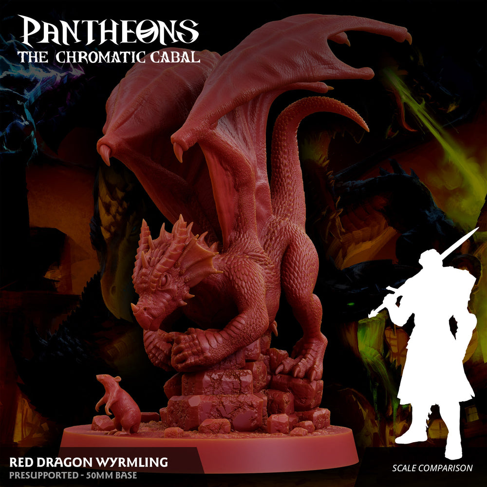 3D Printed Sordane Publishing Wyrmling Red Dragon Pantheons - The Chromatic Cabal 28 32mm D&D (Online Only)