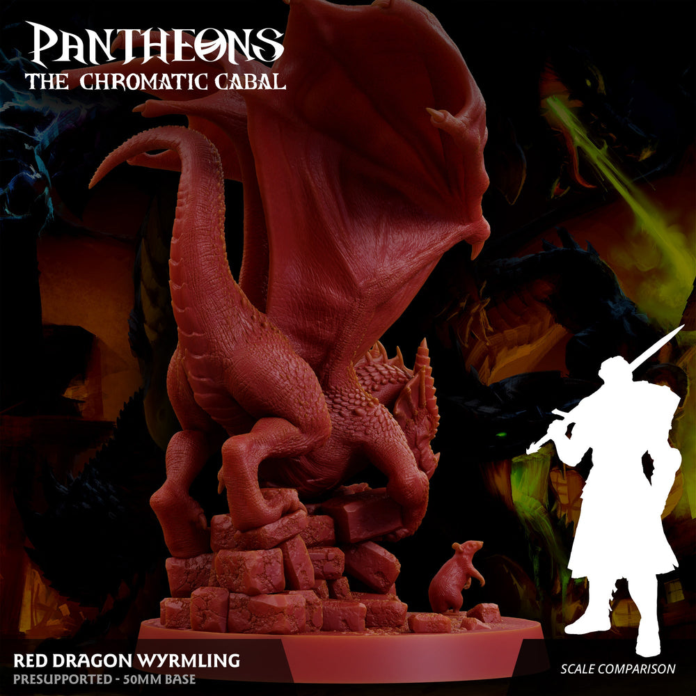3D Printed Sordane Publishing Wyrmling Red Dragon Pantheons - The Chromatic Cabal 28 32mm D&D (Online Only)